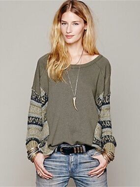 Free People Beautiful Sinner Pullover  Shirt Sweatshirt